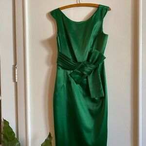 Vintage Style Emerald Green Satin Dress